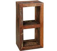 FineBuy Étagère KALKUTTA 45x35x90 cm Bois Massif, Shabby Chic | Étagère sur pied 2 niveaux, utilisable comme table d'appoint, look vintage, pièce unique faite main