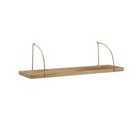 FineBuy Étagère Mur. 80 cm Bois Massif Manguier Métal | étagère flottante en bois véritable, bibliothèque pour le mur, pièce unique faite main, étagère murale pour salon et entrée
