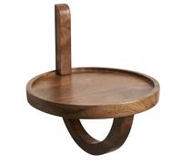 FineBuy Étagère murale, 30 x 33 x 30 cm, en bois massif de mangue, ronde, moderne, design pour table de chevet murale, étagère d'accentuation de salon