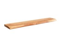 FineBuy Étagère murale 80 cm en bois massif Acacia étagère en bois | Étagère murale style rustique | Étagère rectangulaire avec bord de l'arbre