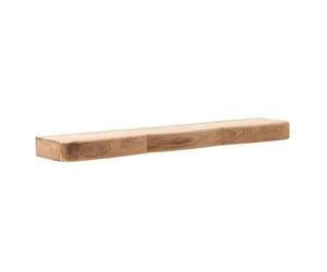 FineBuy Étagère Murale Acacia Massif 120cm avec Trois tiroirs - Étagère Design pour Le Mur - Planche Murale en Bois avec Rangement - Étagère Suspendue Flottante en Bois véritable
