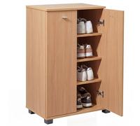 FineBuy Meuble à Chaussures Nimes 60x35x90 cm pour 12 Paires de Chaussures | commode à chaussures 4 compartiments et 2 portes, étagère à chaussures gain de place pour entrée et couloir, bonne stabilité
