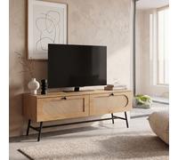 FineBuy Meuble TV 100x40x45 cm Décor Chêne Marron avec Tiroirs, Meuble Télé