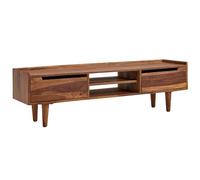 FineBuy Meuble TV Sheesham Bois Massif 145x43x35 cm Lowboard TV Commode | Étagère pour la télévision - pour téléviseur jusqu'à 60 Pouces - Panneau de télévision avec Rangement