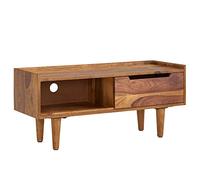 FineBuy Meuble TV Sheesham Bois Massif 95x44x34 cm Lowboard TV Commode | Étagère pour la télévision - pour téléviseur jusqu'à 50 Pouces - Panneau de télévision avec Rangement