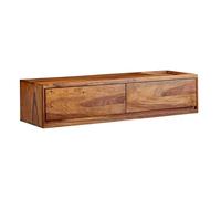 FineBuy Meuble TV Suspendu 108x34x25 cm Bois Massif Sheesham, Meuble Télé | meuble télé fixé au mur en bois véritable, table TV flottant avec rangement, pièce unique faite main