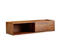 FineBuy Meuble TV Suspendu 108x34x25 cm Bois Massif Sheesham, Meuble Télé | meuble télé fixé au mur en bois véritable, table TV flottant avec rangement, pièce unique faite main