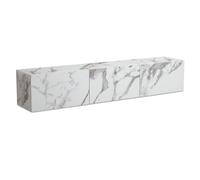 FineBuy Meuble TV Suspendu 160x30x30 cm Blanc Effet Marbre Abattants | meuble télé fixé au mur pour TV jusqu'à 55 pouces, meuble télé flottant, étagère murale avec rangement pour récepteur