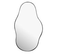 FineBuy Miroir Mural Organique 40x80 cm Métal Noir, Asymétrique