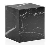 FineBuy Möbel zum Wohlfühlen FineBuy Table basse Monobloc 40 x 40 x 45 cm brillante avec aspect marbre Table de salon carrée design Table d'appoint en forme de cube