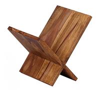 FineBuy Porte-revues Bois Massif Sheesham 29 x 31 x 28 cm Porte-journaux X-Forme | Porte-brochures Style Maison de Campagne | Meubles en Bois étagère en Bois | Panier de Journal Vrai Bois