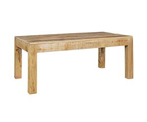 FineBuy Table Basse 110 cm Bois Massif Manguier Clair, Style Campagne