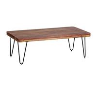 FineBuy Table Basse 115x60x40 cm Bois Massif Sheesham, Pieds Épingle