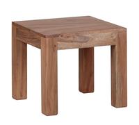FineBuy Table Basse 45x45x40 cm Bois Massif Acacia Carrée Marron | petit table de salon au style campagne, table d'appoint en bois véritable, fait main, chaque pièce est unique