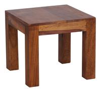 FineBuy Table Basse 45x45x40 cm Bois Massif Sheesham Carrée Marron