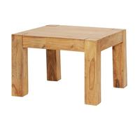 FineBuy Table Basse 60x60x40 cm Bois Massif Acacia Carrée Marron | petit table de salon en bois véritable, bout de canapé fait main, chaque pièce est unique, chaleureux veinure
