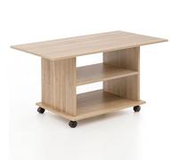 FineBuy Table Basse Bois Chêne Sonoma MDF Table de Salon 95 x 51 x 54,5 cm | Table d'appoint Style Moderne | Meubles en Bois Table de Sofa | Table en Bois avec des rôles