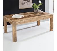 FineBuy Table Basse 110 cm Bois Massif Manguier Clair, Style Campagne