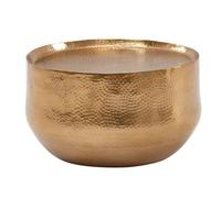 FineBuy Table Basse de Salon Aluminium Martelée 60x60x35 cm Metal Orientale Or | Petite Table de Canapé Ronde | Design Table d'appoint Moderne