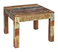 FineBuy Table Basse KALKUTTA 60x60x47 cm Bois Massif Marron, Bois de Bateau | table de salon carrée style Shabby Chic, table de canapé fabriquée à la main, chaque pièce est unique