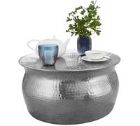 FineBuy Table Basse Métal 60x30,5x60 cm Table d'appoint Design Bout de canapé [Argent]
