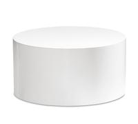 FineBuy Table Basse MONOBLOC Ronde 60x60x30 cm Blanche Brillante