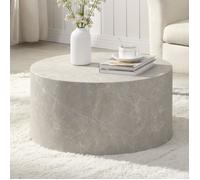 FineBuy Table Basse MONOBLOC Ronde 60x60x30 cm Effet Pierre Sable