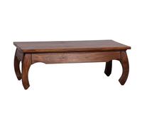 FineBuy Table Basse Opium 110x60x40 cm Bois Massif Sheesham Marron Foncé | table de salon avec galbée pieds, bout de canapé en bois véritable au style campagne, pièce unique faite main