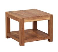 FineBuy Table basse rectangulaire en bois massif 60x60 cm Marron Style maison de campagne Meuble de salon unique moderne