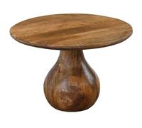 FineBuy Table Basse Ronde 60x60x40 cm Bois Massif Manguier, Forme Goutte