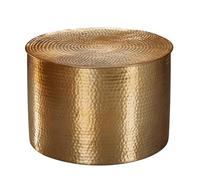 FineBuy Table Basse Ronde 61x61x40,5 cm Métal Dorée, Table de Salon