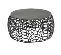 FineBuy Table Basse Ronde Métal 66x66x30 cm Petite Table de Salon Moderne [Noir]