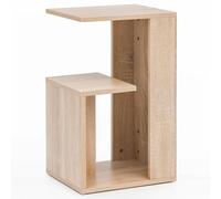FineBuy Table d'appoint 35x30x61 cm Bois, Table d'appoint 2 Compartiments | petit table basse angulaire, surface résistante aux rayures et hydrofuge, bout de canapé avec étagère pour magazines