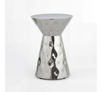 FineBuy Table d'appoint Aluminium 36cm Argent Ronde - Table d'appoint Design Métal - Table de Salon Alu - Table Basse Moderne - Table Basse de Salon Petite Faite à la Main