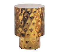 FineBuy Table d'appoint Aluminium 36cm Or Ronde - Table d'appoint Design Métal - Table Basse Alu - Table de Salon Moderne - Petite Table Basse de Salon Faite à la Main