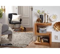 FineBuy Table d'appoint Bois Massif Acacia 44 x 60 x 30 cm Table Basse Salon | Bout de canapé est - Capacité de Charge par Plaque: 30 kg - Table en Bois