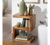 FineBuy Table d'appoint Bois Massif Sheesham 44 x 60 x 30 cm Table Basse Salon | Bout de canapé est - Capacité de Charge par Plaque: 30 kg - Table en Bois