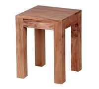 FineBuy Table d'appoint Bois Massif Acacia 35 x 45 x 35 cm Table Basse Salon | Bout de canapé est - Table de téléphone - Table en Bois carré