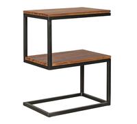 FineBuy Table d'appoint Bois Massif/Métal Sheesham 45 x 60 x 30 cm Table Basse Salon | Bout de canapé est - Capacité de Charge par Plaque: 40 kg - Table en Bois