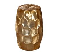 FineBuy Table d'Appoint Ronde 30x30x47 cm Métal Dorée | table oriental d'appoint finition martelée, pièce unique faite main, utilisable comme porte-plantes et chevet