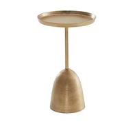 FineBuy Table d'Appoint Ronde 33x33x53 cm Métal Dorée, Oriental | petit table de salon en aluminium avec décoratif socle, table décorative fait main, bout de canapé