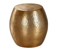 FineBuy Table d'Appoint Ronde 42x42x42 cm Métal Dorée | table basse finition martelée, table oriental d'appoint, pièce unique, utilisable comme bout de canapé et table déco