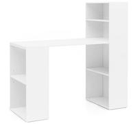 FineBuy Table de Bureau Petit 120x120x53 cm Bureau Informatique Simple Blanche | Table pour Ordinateur avec Étagère | Table PC Moderne