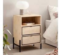FineBuy Table de Chevet Bois Massif 43x60x30 cm Table de Nuit d'appoint Haute