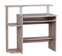 FineBuy Table d'Ordinateur 94x48,5x90,5 cm avec Tablette Clavier | bureau avec étagère imprimante et compartiment pour l'ordinateur, table PC gain de place pour petits espaces, télétravail