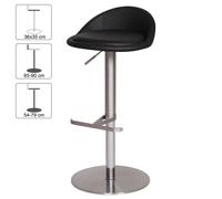 FineBuy Tabouret de Bar Reglable 65 - 90 cm Chaise de Bar Tabouret Bistro Métal