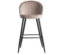 FineBuy Tabouret de Bar Velours / Métal Chaise de Bar avec Dossier Rembourré