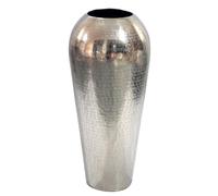 FineBuy Vase décorative en Aluminium 50cm Argent - Grande Vase sur Pied - Vase de Sol Rond Moderne - Vase en métal pour Fleurs - Décoration de Salon Design - Décoration d'intérieur Faite Main