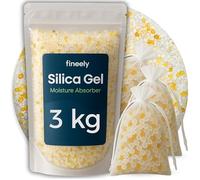Fineely Déshumidificateur de gel de silice - Duo blanc 3 kg avec indicateur de couleur orange-vert boules de 3 à 5 mm - Séchoir à filament - Réutilisable - Granulés de séchage - Gel de silice