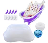 FineGood Moules en résine de baignoire, moules en silicone pour boîte de rangement en résine, moules en résine époxy en silicone pour bijoux, bonbons, savon avec petit moule 123